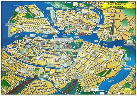 Книга 100 шедевров архитектуры Санкт-Петербурга. Карта-схема