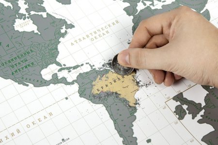 Скретч-карта мира "Премиум" Зеленая