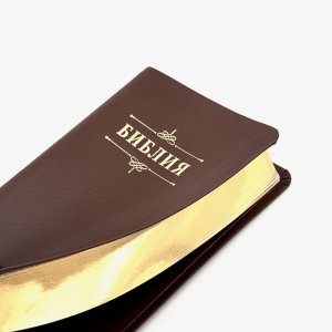 Библия 048 код 25048-17 дизайн "Библия с вензелем", кожаный пер., цвет коричневый пятнистый