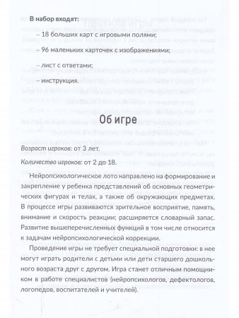 Прятки-заплатки. Нейропсихологическое лото